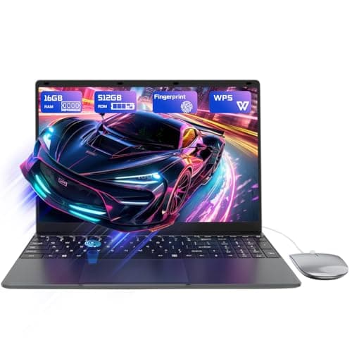 15,6" Computer portatile 16 GB di RAM 512 GB SSD, CPU Celeron N5095, apertura e chiusura del PC Portatile a 180°, PC Laptop con schermo FHD 1080P, WiFi5, Bluetooth4.2, USB3.0, Webcam, Touch ID