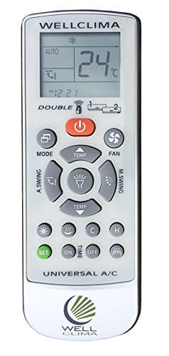 wellclima Telecomando universale per condizionatore climatizzatore d'aria Wellclima DOUBLE, compatibile con i principali marchi tra cui Aermec - Airwell - Amstrad - Argo - Ariston - Beko - Chigo