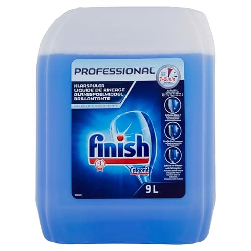 Finish Professional Brillantante, 1 prodotto da 9L, Additivo Lavastoviglie per Stoviglie Splendenti e Asciutte, Lavastoviglie Impeccabile