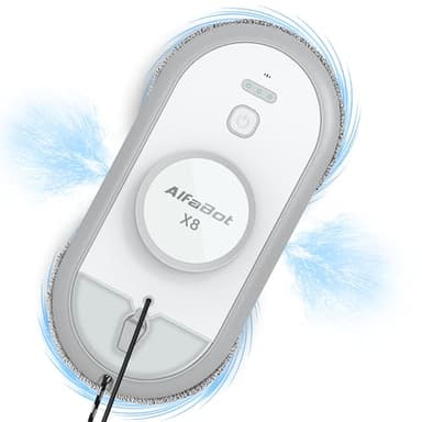 AlfaBot X8 Robot Lavavetri, Robot Elettrico per Finestre con la Spruzzatura a Doppio Spruzzo d'Acqua, per Vetri, Finestre e Altre Superficie lisce, 50ml