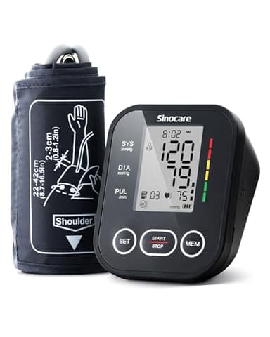 Misuratore Pressione da Braccio Diditale, Sfigmomanometro a casa, Misurazione Automatic di Pressione Arteriosa e Battito Cardiaco Schermo LCD,Monitoraggio della Frequenza Cardiaca