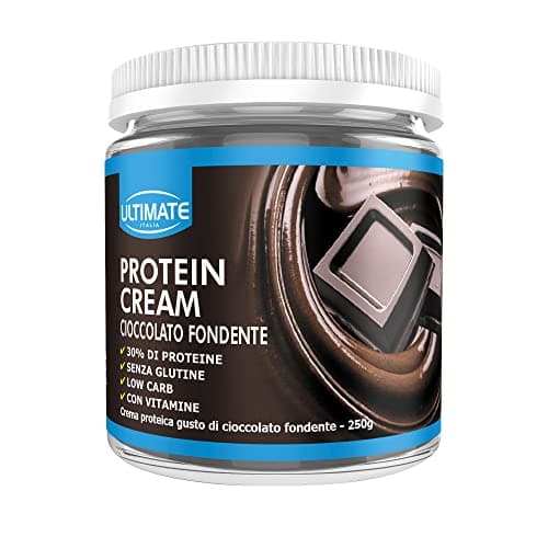 Protein Cream Cioccolato Fondente - Crema Proteica Spalmabile Col 30% Di Proteine Del Siero Del Latte - Whey Isolate Microfiltrate - Senza Glutine - Senza Zucchero - Low Carb - 250 g