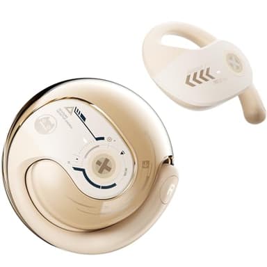 ZOMBIES CAT Cuffie Bluetooth, Cuffie Conduzione Ossea Auricolari Wireless Bluetooth 5.3 60 Ore Playtime Con Chiamate Chiare Mic IPX5 Waterprwoof Auricolari Per L'Allenamento Sportivo, B7 Bianco