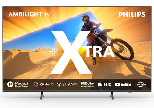 Philips Ambilight Xtra 75PML9019 4K Quantum Dot MiniLED Smart TV - Display 75’’ con processore P5 Perfect Picture Ultra HD, Titan OS, Dolby Vision e Dolby Atmos Sound - Grigio Antracite
