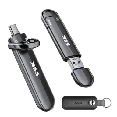 SSK Unità esterna SSD da 1 TB fino a 1000 MB/s, unità a stato solido esterne tipo C+USB A Disco rigido SSD USB 3.2 Gen 2 per iPhone 15/PS4/telefoni Android/tablet/Windows/Mac