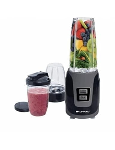 HAUSBERG HB-7675 FRULLATORE ESTRATTORE NUTRIZIONALE Blender Elettrico con barattolo Nero SMOOTHIE 1000W
