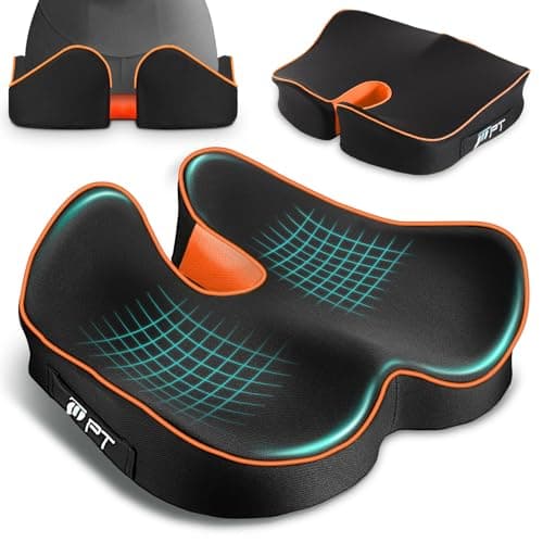 POOTACK Cuscino Sedia Ufficio, Cuscino Ortopedico Seduta per Coccige, Cuscino antidecubito Ergonomico Memory Foam per Auto, per Alleviare il Dolore All'anca inclusi Coccige