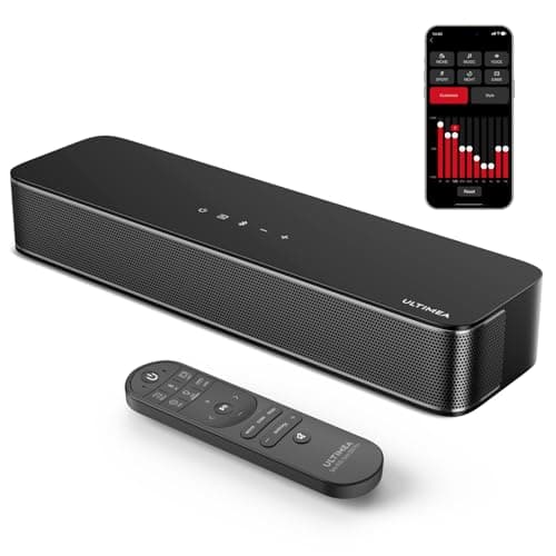 ULTIMEA 2.1ch Soundbar TV con Subwoofer Integrato, Controllo Tramite App, Soundbar PC Tutto-in-Uno per Giochi, Sound Bar Altoparlanti per TV Bluetooth 5.3, OPT/AUX/Montaggio a Muro, Solo B30 Pro