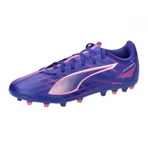PUMA Ultra 5 Play MG, Soccer Shoe Unisex-Adulto, Lapis Lazuli White-Sunset Glow, 43 EU