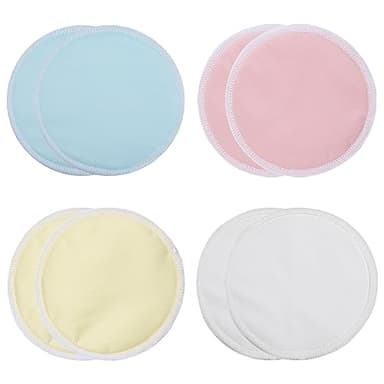 JSKWIKE 8 Pezzi Coppette Assorbilatte Lavabili Riutilizzabili Coppette Assorbilatte di Bambù Coppette per Allattamento Lavabili Ultra Assorbenti
