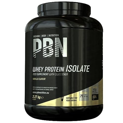 Premium Body Nutrition Whey-ISOLATE, Proteine Isolate del Siero di Latte in Polvere, 2.27 kg (Pacco da 1), Vaniglia, 75 Porzioni