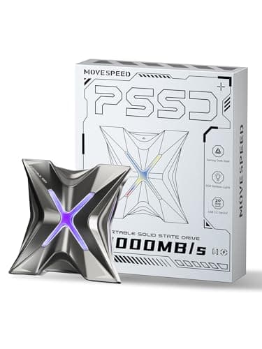 MOVE SPEED RX20 SSD esterno - 1TB Hard Disk Esterno Fino a 2.000MB/s, Utilizza la Tecnologia USB 3.2 Gen 2x2, Solid State Drive Portatile per PS5, Serie iPhone 15, Smartphone Tipo-C, PC, Laptop