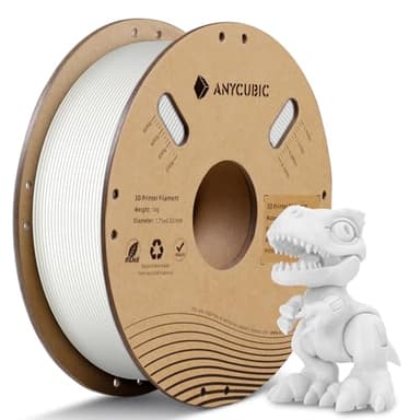 ANYCUBIC Filamento PLA+ 1,75mm per Stampante 3D, Filamento PLA Plus con Neatly Wound, Precisione Dimensionale +/- 0,02mm, Eccellente Adesione e Resistenza alla Deformazione(Bianco, 1KG)