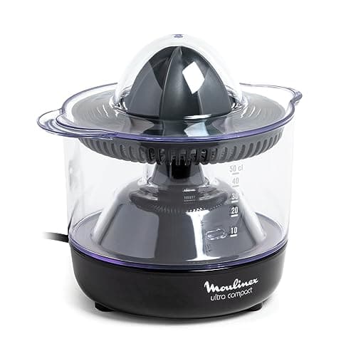 Moulinex PC1208 Ultra Compact Spremiagrumi Elettrico con Accensione e Spegnimento Automatici, 450 ml, 25W, Nero