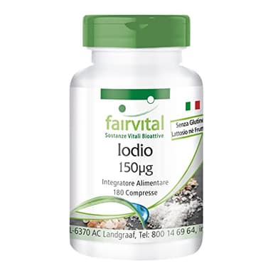 Fairvital | Iodio 150µg - da Ioduro di Potassio - 180 Compresse - Altamente dosato