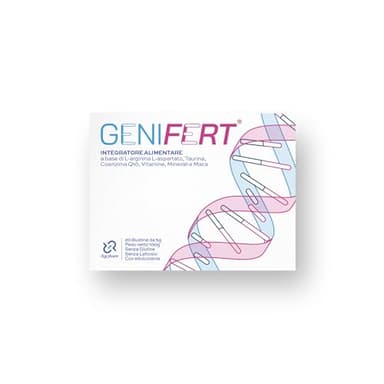 Genifert Integratore per la Fertilità Maschile. Consigliato per Oligospermia ed Infertilità dell'Uomo. Alto Dosaggio Vitamine e Minerali per la Qualità degli Spermatozoi. 20 Bustine.