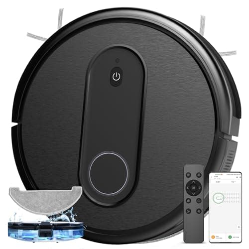 Vexilar Nimble T7, Robot Aspirapolvere Lavapavimenti 3-In-1, Serbatoio Acqua, Autonomia 120 Min, Ideale per Pulizia Domestica, Tappeti, Pavimento, Nero