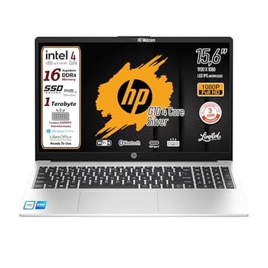 HP 250 G10 Notebook portatile, Ram 16Gb, SSD 1Tb, Display FullHD 15.6", Cpu Intel N100 4Core fino a 3,4 GHz, tastiera retroilluminata, Win 11 Pro, 3 anni di garanzia, pronto All'uso, Italia
