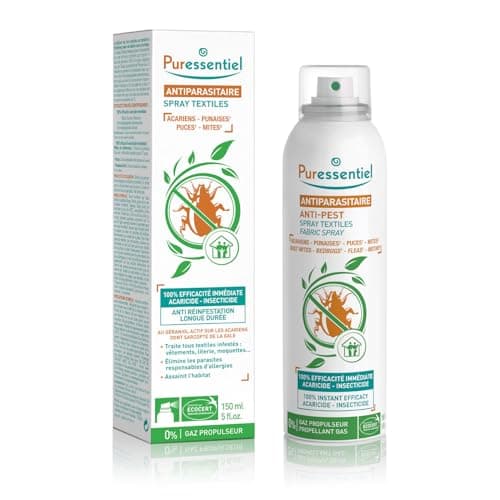 Puressentiel - Spray Acaricida Insetticida Presidio Medico Chirurgico - Per Tessuti - Efficacia Scientificamente Provata - Anti Reinfestazione a lunga durata - 0% gas propulsore - 150 ml, 1