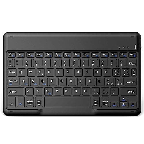 EasyAcc Tastiera Bluetooth Wireless con Windows/Android/iOS, Tastiera Portatile con Tablet Layout Italia, Tastiera QWERTY Tablet, Nero