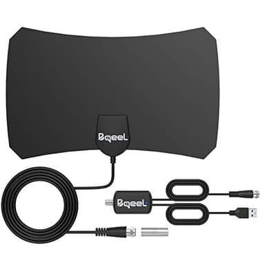 Bqeel Antenna TV Interna per digitale terrestre Antenna HDTV portatile con amplificatore segnale 4,4M Support 4K HD VHF UHF FM DTT DVB-T DVB-T 2