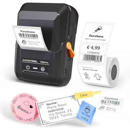 SUPVAN T50M Pro Etichettatrice Bluetooth con Nastro, App Versatile con 30 Caratteri e Oltre 700 icone, Senza, Inchiostro per Organizzare Casa, Cucina, Scuola e Ufficio.