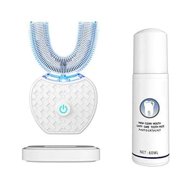 Spazzolino ultrasonico,Spazzolino da denti automatico Ultrasuoni 360 Gradi Spazzolino elettrico Ultrasuoni, Sbiancamento dei denti con timer automatico, Spazzolino da denti (Bianco, 1)
