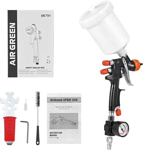 Ovshnrr HVLP Pistola a Spruzzo Aerografo Mini Pistola Per Verniciare Professionale con Ugello da 1,3 mm Set Pistola da Spruzzo con Alimentazione a Gravità 600CC