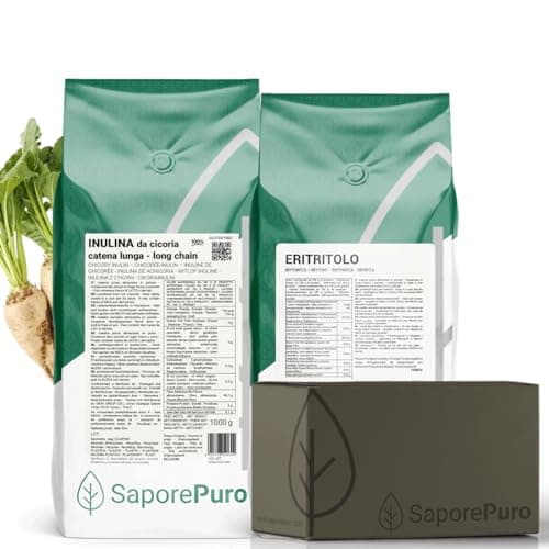 Inulina a catena lunga in polvere 1 kg + Eritritolo 1 kg