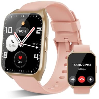 Smartwatch Uomo Donna con Effettua o Risposta Chiamate, 1.85" Orologio Smartwatch, Contapassi Sonno Cardiofrequenzimetro, 112 Modalità Sportive Fitness Tracker, IP68 Smart Watch per Android iOS, Rose