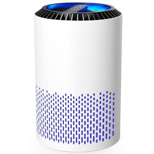 AROEVE Purificatori d'Aria Per Camera Da Letto e Casa, 7W Purificatore d'Aria Con Modalità Sonno 22dB Filtro HEPA H13 Fumo Polline Forfora Capelli Odore, DH-JH01A, Bianco