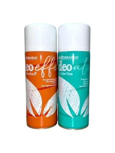HOME PRO Kit 2 Spray Igienizzanti - Deo Aloe e Deo Effe - Deodorante Multiuso per Tessuti e Ambienti, Elimina Odori, Salvatessuti Professionale - 2x400ml - Made in Italy