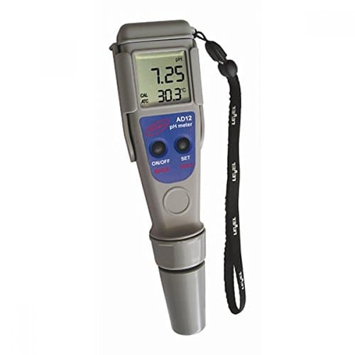 ADWA AD12 Misuratore Impermeabile pH e Tester Alta Precisione della Temperatura | Misuratore Professionale | Bevande | Acqua Potabile | Piscina | Spa | Acquario | Idroponica | Con Soluzioni Calibrazione Incluse