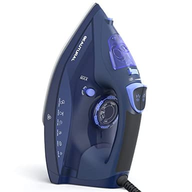 BEAUTURAL Ferro da Stiro per Vestiti con Termostato di Precisione, Piastra Rivestita in Ceramica, 3 Sistemi di Auto-Spegnimento, Sistemi Anti-Calcare e Anti-gocciolamento, 2600 W