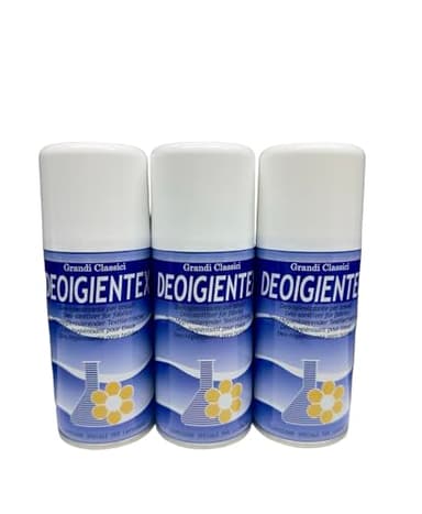 HOME PRO Tris DeoIgientex Igienizzante Spray Tessuti Profumo Ambiente Deodorante Interni Igienizza Abiti Salvatessuti Mangia Odori Armadio Tascabile 3x150ml