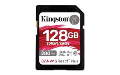 Kingston Canvas React Plus V60 SD 256GB SDXC UHS-II 280R/150W U3 V60 for Full HD/4K