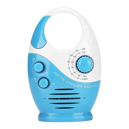 Sarini Dab/Dab+ Radio da Doccia Impermeabile, Radio AM FM Portatile con Design a Gancio, Altoparlante Incorporato, Adatta per Bagno, Cucina, Esterno