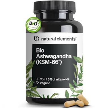 Bio Ashwagandha KSM-66 – Alto Dosaggio – 180 Capsule – Ashwagandha Bio Certificata – Capsule di Ashwagandha Polvere Estratta dalla Withania Somnifera