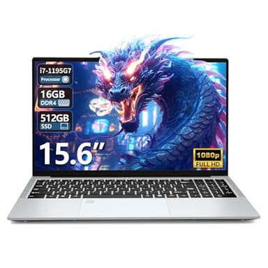 15,6 Pollici PC Portatile Core i7-1195G7, Win11 Notebook 16GB RAM 512GB SSD, Gaming Laptop Iris Xe GPU, 1920 * 1080 IPS Schermo, Sblocco Impronta Digitale, Tastiera Retroilluminata, Type-C/RJ45