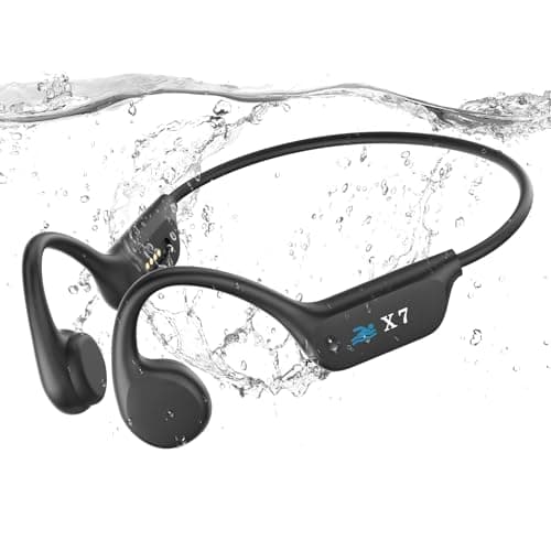 Cuffie Conduzione Ossea, Cuffie Subacquee per Piscina IP68, Cuffie Bluetooth Piscina Nuoto, Built-in MP3 32G Memoria Cuffie Nuoto, Cuffie Sportive per il Surf, Nuoto, Corsa, Ciclismo