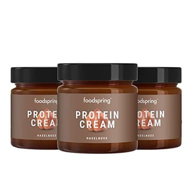 foodspring Crema Proteica, 3 x 200g, Crema proteica spalmabile alla nocciola