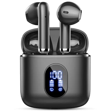 Cuffie Bluetooth 5.4, 2025 Auricolari Bluetooth 6D Stereo Hi-Fi, Mini Cuffie Wireless in Ear con 4 ENC Cancellazione Rumore Mic, 36Ore LED USB-C Cuffie Senza Fili, Impermeabile IP7 Earbud Android iOS