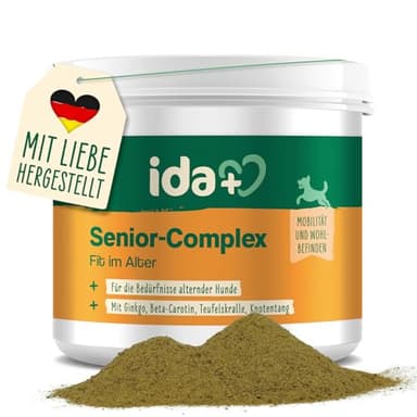 ida+ – Senior Complex 350 g – Minerali, Vitamine & Artiglio del Diavolo Cane – Con lievito di birra & beta carotene per cani anziani – Superfood per cani – Integratore alimentare Cane – Vitamine per