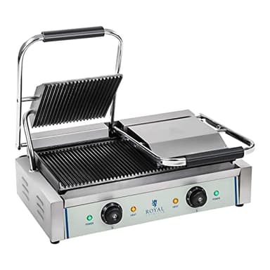 Royal Catering - RCKG-3600-G - Piastra panini doppia - 2 x 1.800 Watt