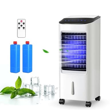 SOARS Climatizzatore mobile senza tubo di scarico, 3 in 1 Air Cooler, umidificatore, ventilatore, climatizzatore con telecomando, 3 velocità, timer 7,5H, serbatoio dell'acqua da 7 l, refrigeratore