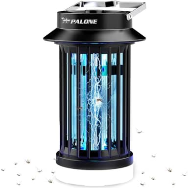 PALONE USB C Lampada Antizanzare, DC Zanzariera Elettrica, UV LED Lampada Zanzare | Protezione al Tatto | Sospensibile | per Campeggio - Nero