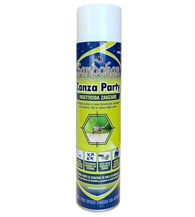Sandokan Insetticida Jet Spray abbattente Anti Zanzara Zanza Party Zanzara Tigre 750ml a Base di Pireto Naturale
