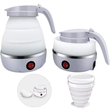 OVLENG Bollitore da Viaggio Pieghevole 0.6L, Riscaldamento Rapido in 5 Minuti, Leggero e Compatto, Ideale per Campeggio, Escursioni e Cucina Outdoor Camping