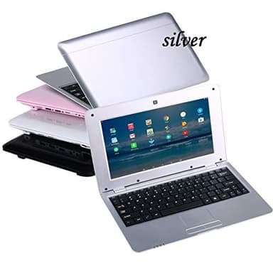 Bigmachine Computer portatile da 10 pollici Android 6.0 Quad core laptop mini netbook 8GB WIFI webcam Netflix YouTube Flash ultra-sottile (Argento)