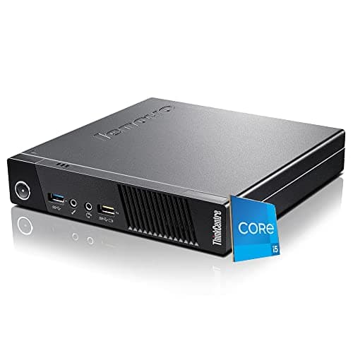 Lenovo, Mini Pc fisso i5, Ram 8 Gb, SSD 256 Gb, Wi Fi, Pc desktop i5, Computer pronto all'uso, Wi Fi, W10, Libre Office (Ricondizionato)